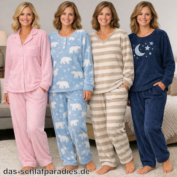 Frottee Schlafanzug Damen