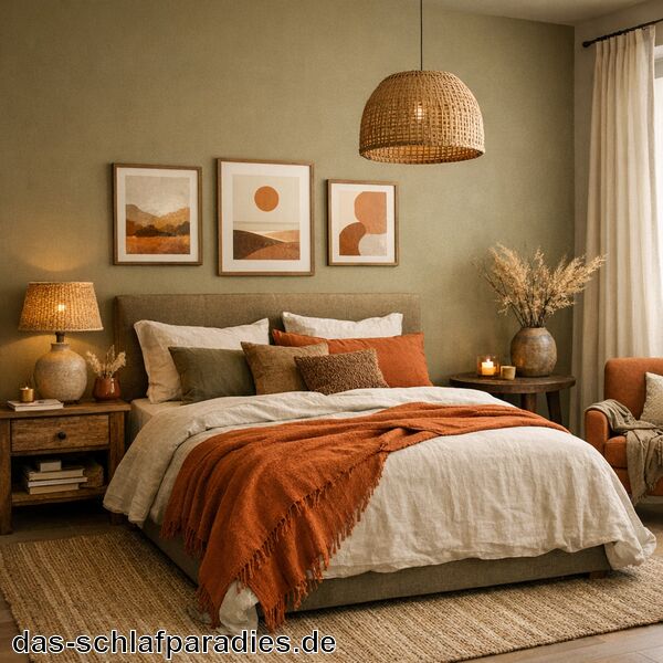Schlafzimmer Farbtrends 2026: Warme Erdtöne wie Khaki und Burnt Orange