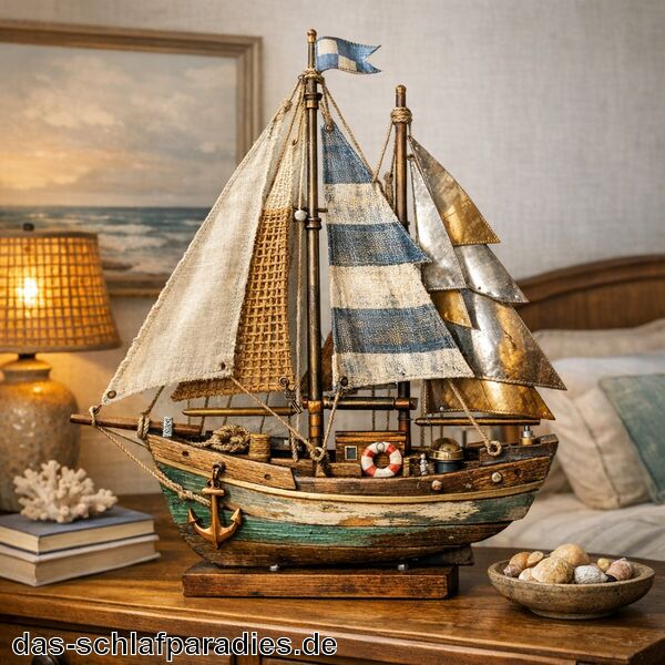 Deko Segelschiff für das Schlafzimmer
