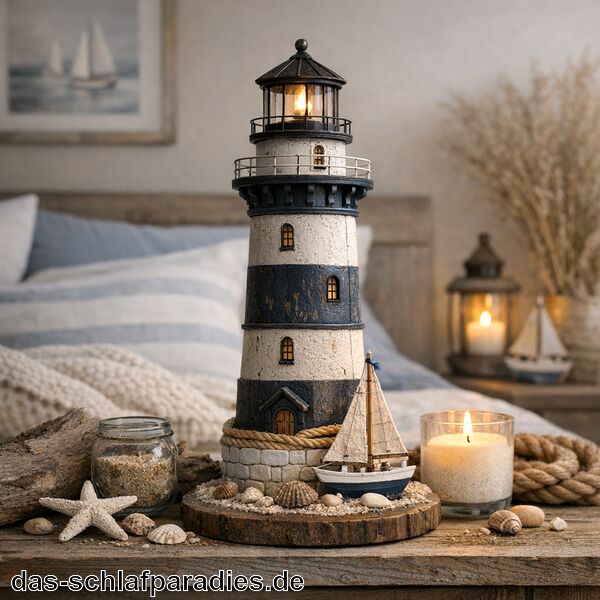 Leuchtturm Deko für das Schlafzimmer