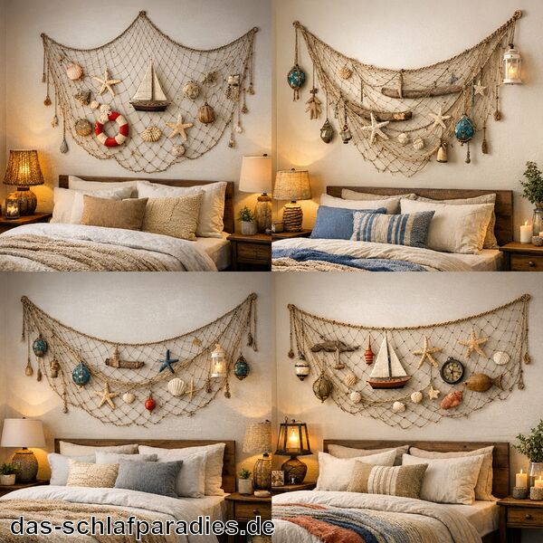 Deko Fischernetz für das Schlafzimmer
