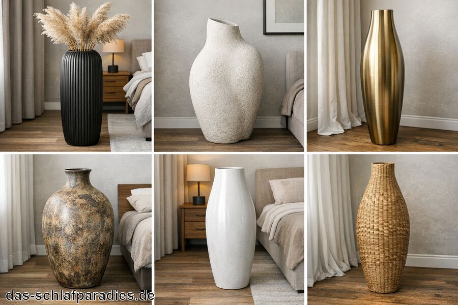 Verschiedene Formen und Oberflächen auswählbar - Bodenvase Groß für das Schlafzimmer