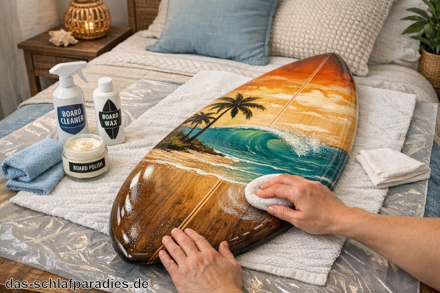 Pflege und Schutz des Deko-Boards gewährleisten - Deko Surfbrett für das Schlafzimmer