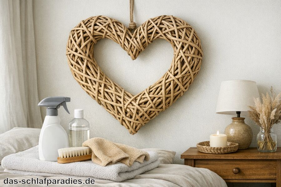 Pflege und Reinigung des Rattanherz - Rattanherz für das Schlafzimmer