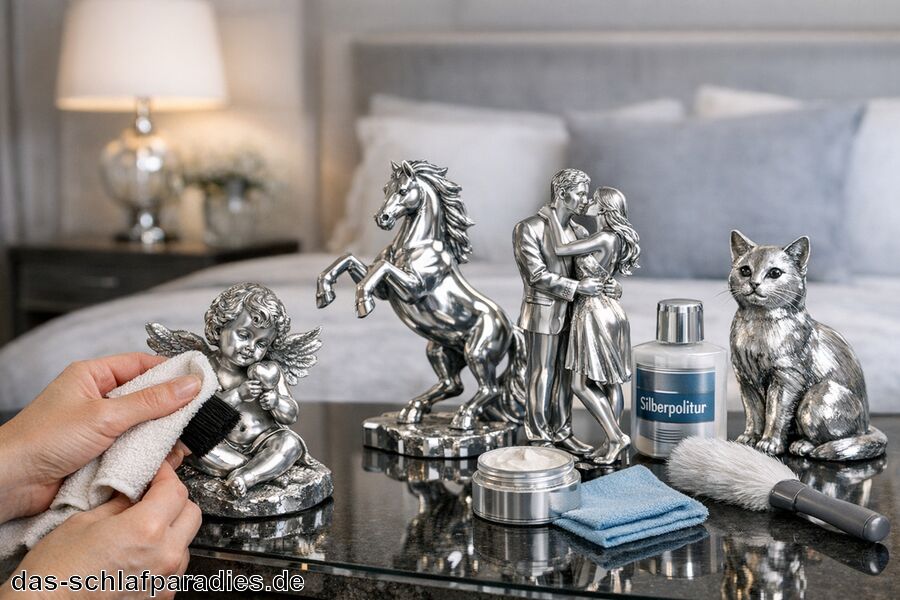 Pflege und Reinigung beachten - Silber Figuren für das Schlafzimmer