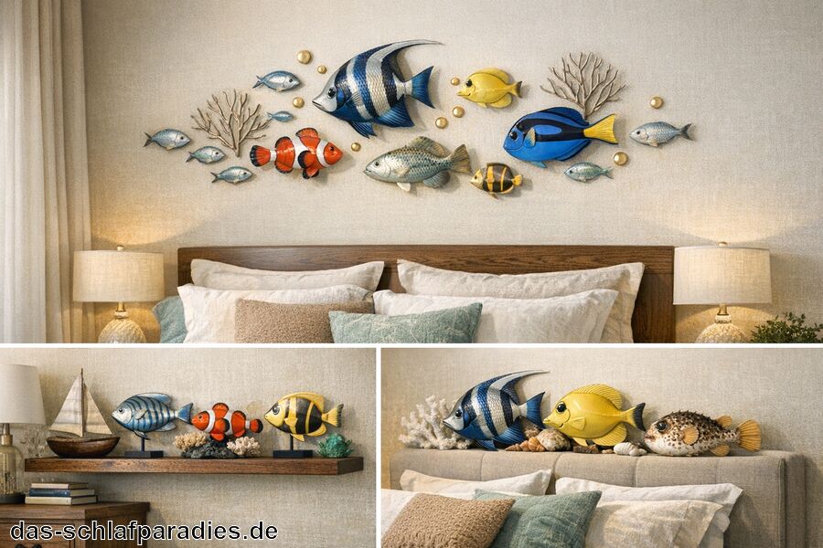 Kreative Platzierungen: Wand, Regal, Bettkopfende - Deko Fisch für das Schlafzimmer