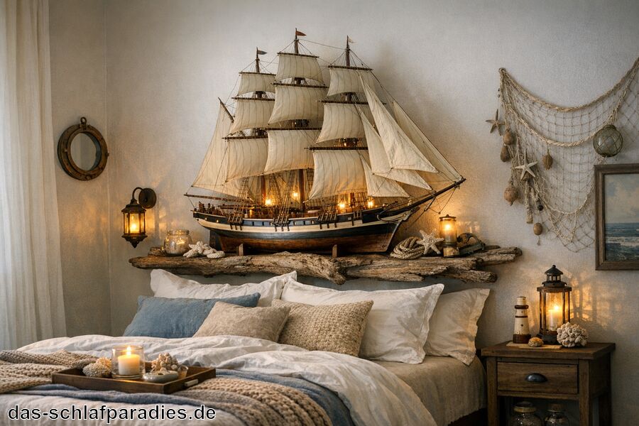 Kreative Gestaltungsideen umsetzen - Deko Segelschiff für das Schlafzimmer