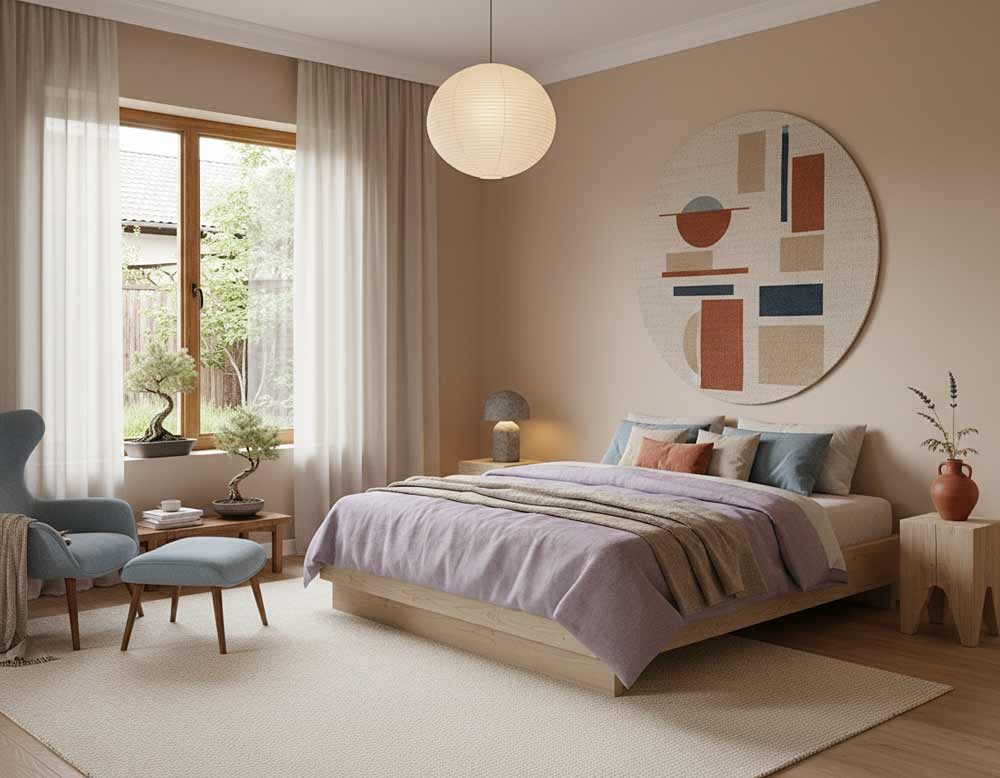 Japandi Farben im Schlafzimmer Japandi Farben im Schlafzimmer