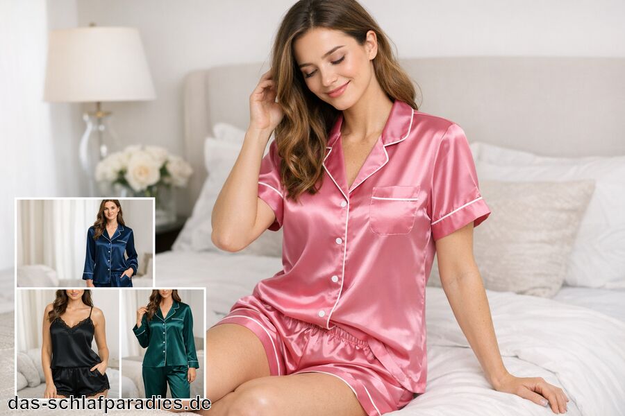 Satin Schlafanzug Damen Satin Schlafanzug Damen