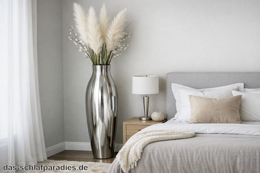 Bodenvase Silber für das Schlafzimmer Bodenvase Silber für das Schlafzimmer