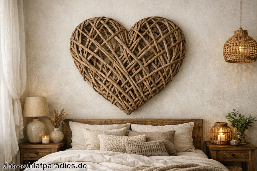 Rattanherz für das Schlafzimmer Rattanherz für das Schlafzimmer