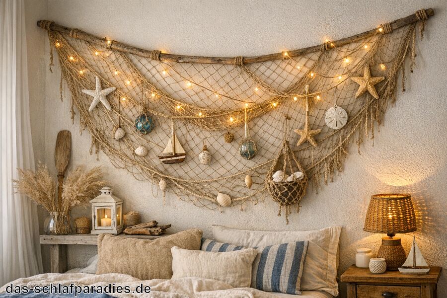 Deko Fischernetz für das Schlafzimmer Deko Fischernetz für das Schlafzimmer